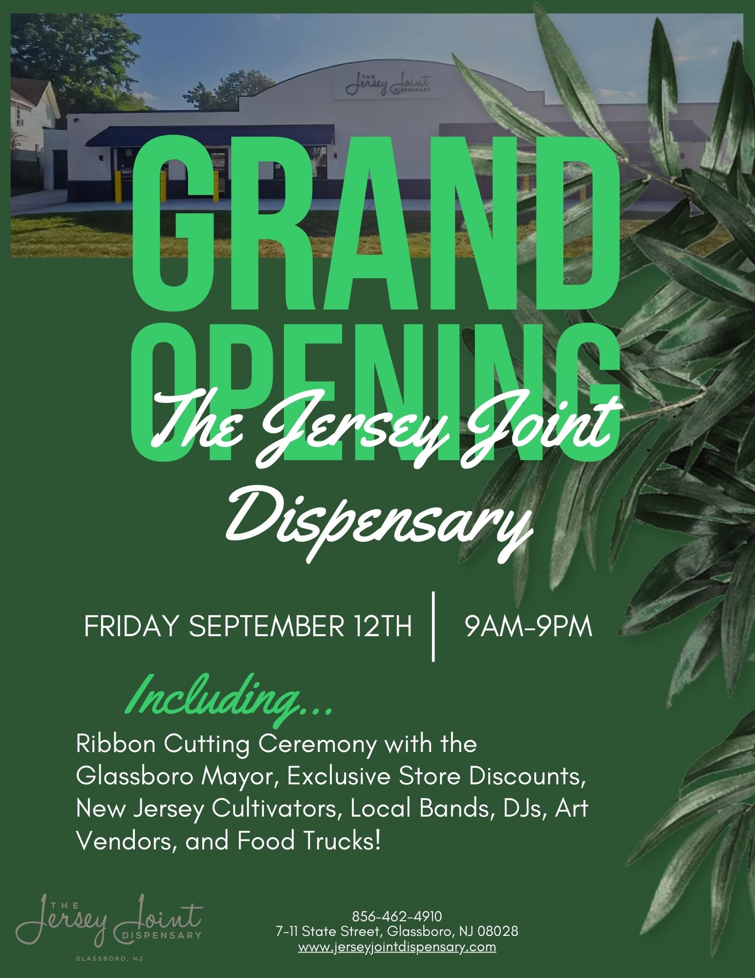 Jersey Joint Dispensary Grand Opening in Glassboro on September 12th!