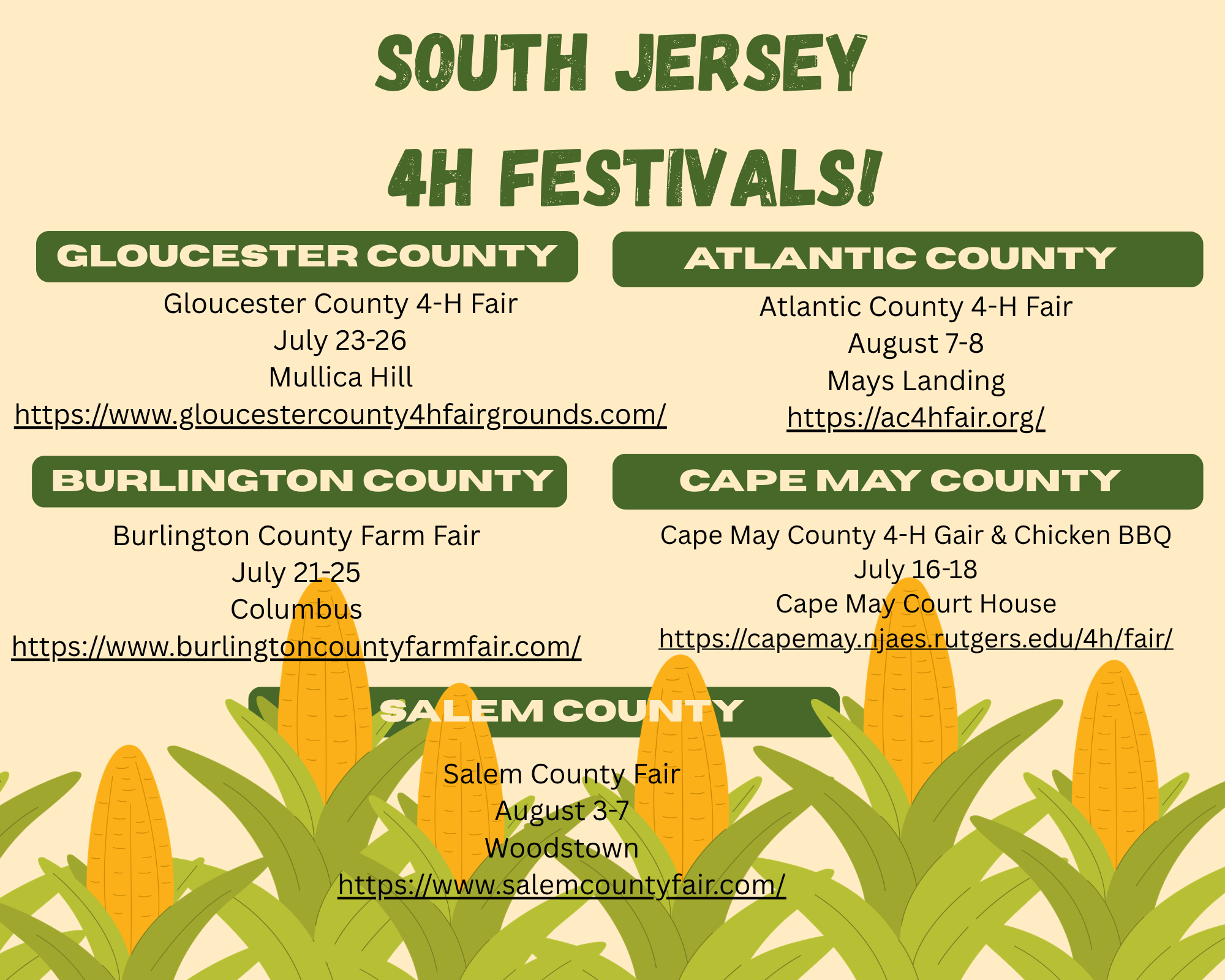 SOUTH JERSEY 4H FESTIVALS